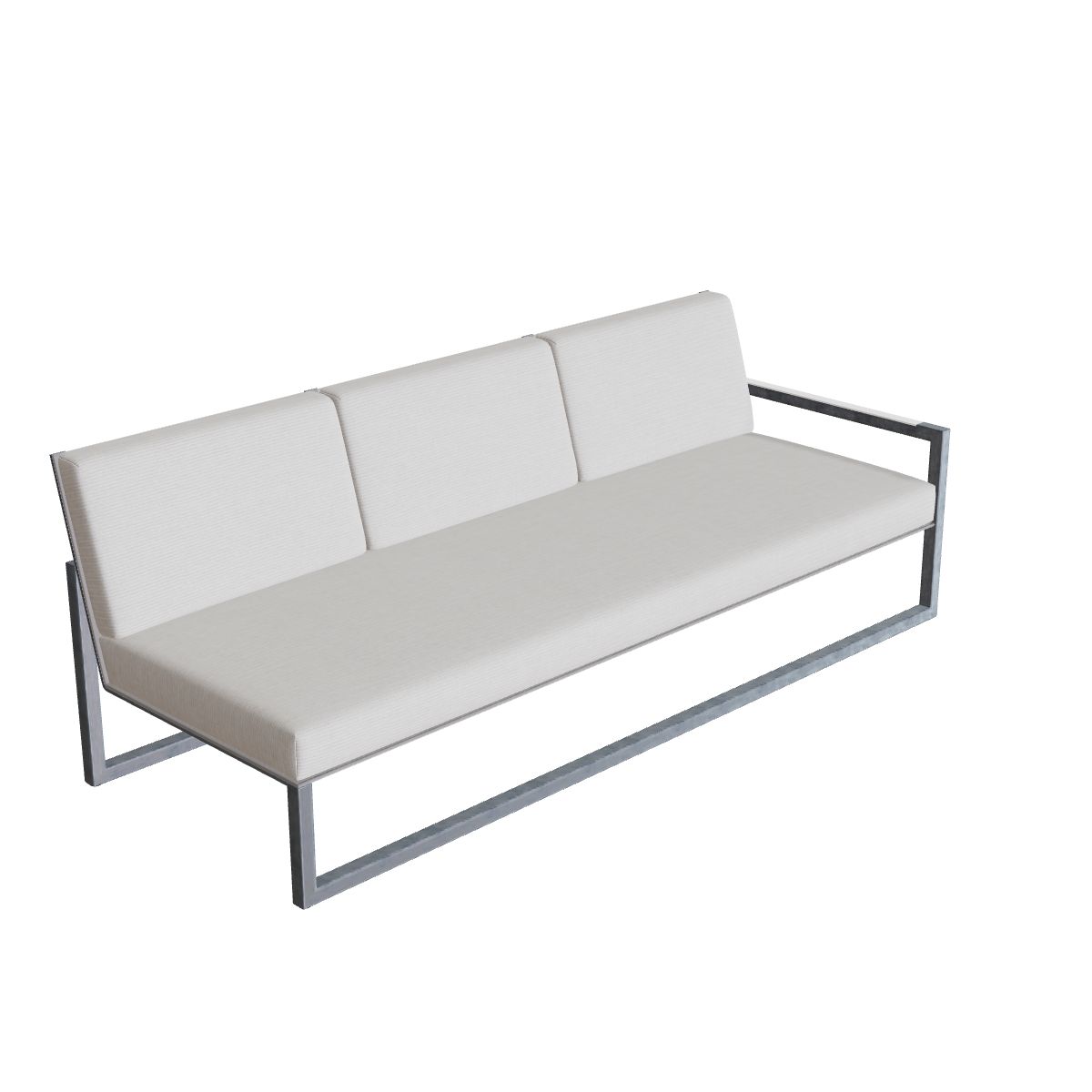 Royal Botania Ninix Lounge Dreisitzer 240LT links, Edelstahl elektropoliert, Batyline cappuccino
