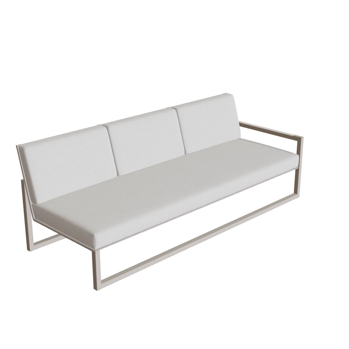 Royal Botania Ninix Lounge Dreisitzer 240LT links, Gestell pebble, Batyline perlgrau (pearl grey)