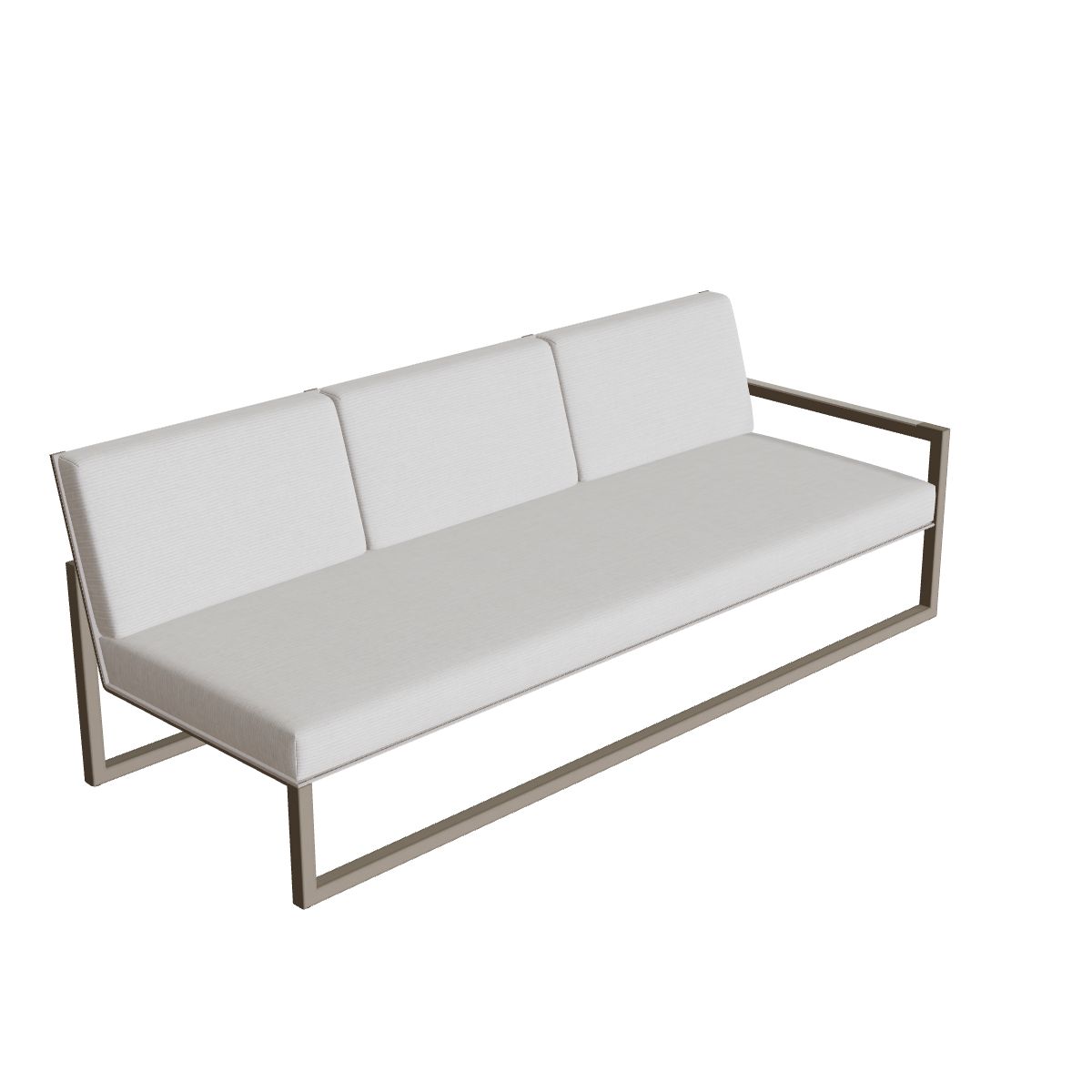 Royal Botania Ninix Lounge Dreisitzer 240LT links, Gestell sand, Batyline perlgrau (pearl grey)