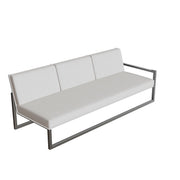 Royal Botania Ninix Lounge Dreisitzer 240LT links, Edelstahl gebürstet, Batyline weiß (white)