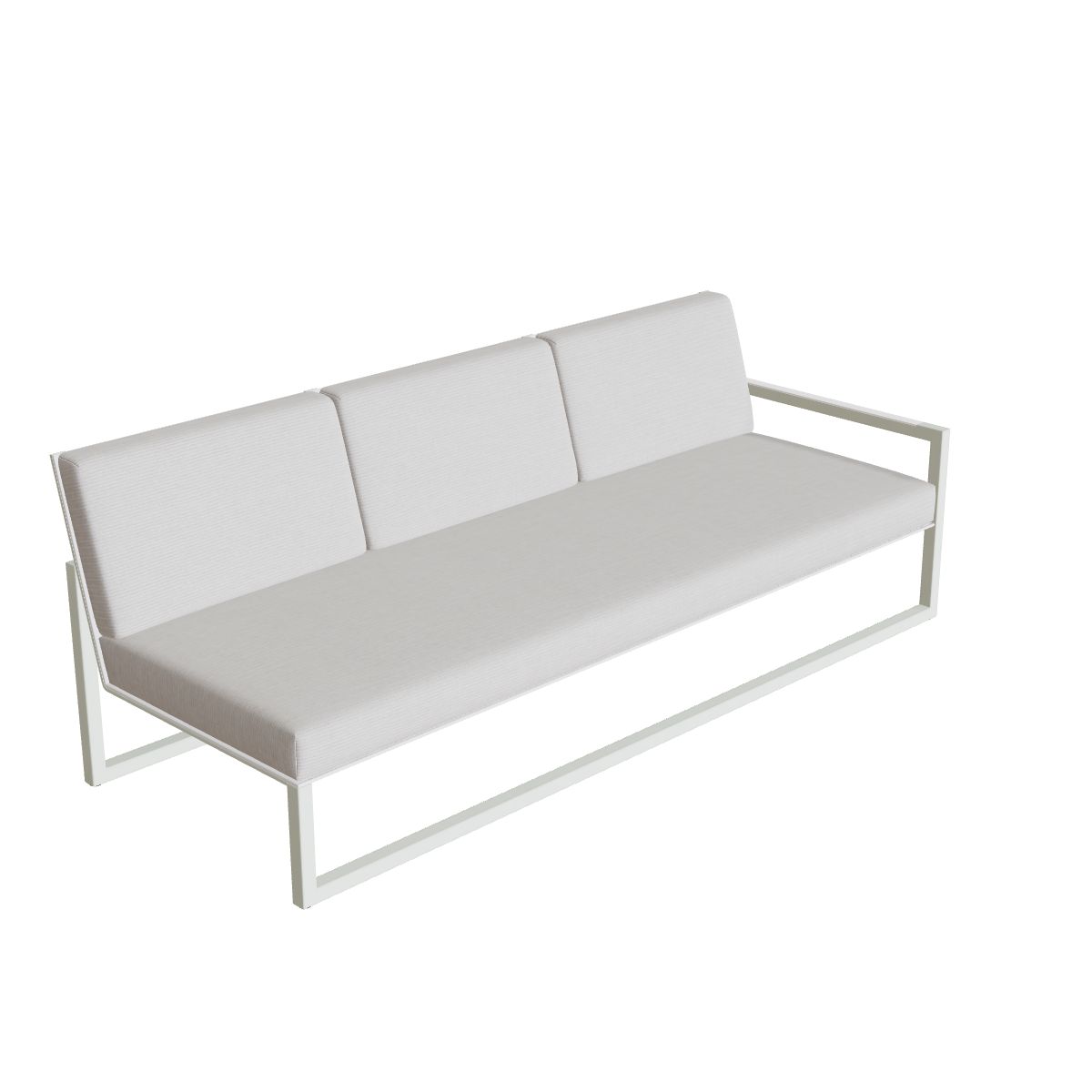 Royal Botania Ninix Lounge Dreisitzer 240LT links, Gestell weiß, Batyline weiß (white)
