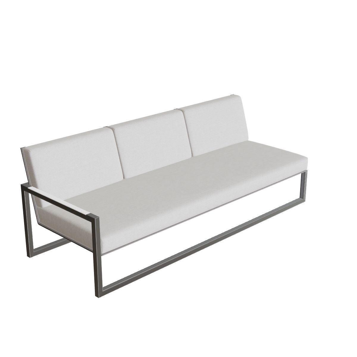 Royal Botania Ninix Lounge Dreisitzer 240RT rechts, Edelstahl gebürstet, Batyline cappuccino
