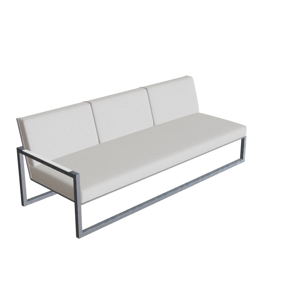 Royal Botania Ninix Lounge Dreisitzer 240RT rechts, Edelstahl elektropoliert, Batyline cappuccino