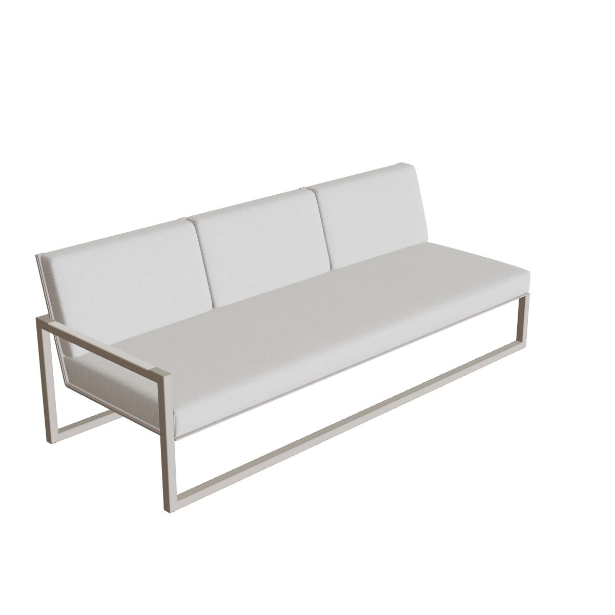 Royal Botania Ninix Lounge Dreisitzer 240RT rechts, Gestell pebble, Batyline perlgrau (pearl grey)