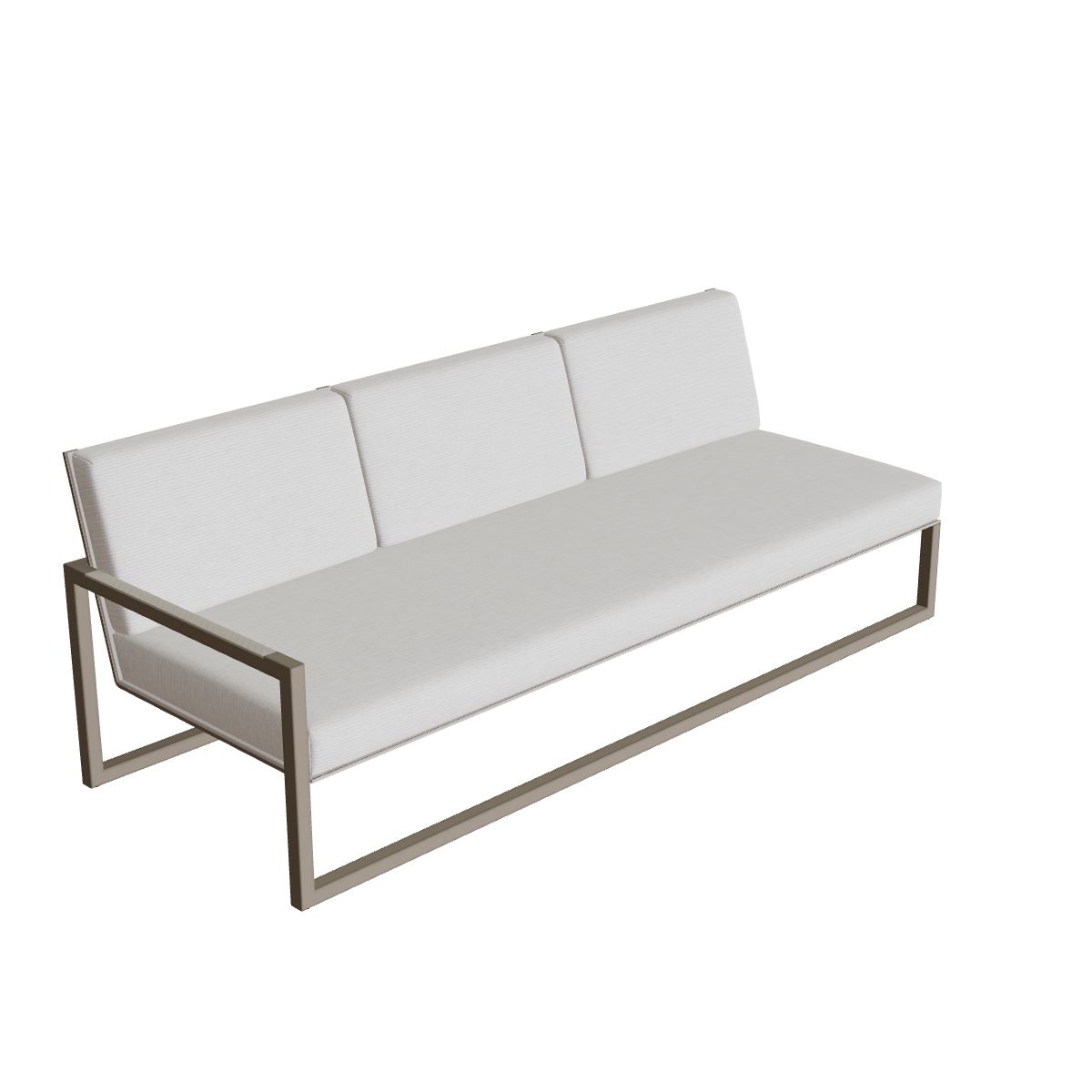 Royal Botania Ninix Lounge Dreisitzer 240RT rechts, Gestell sand, Batyline perlgrau (pearl grey)