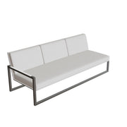 Royal Botania Ninix Lounge Dreisitzer 240RT rechts, Edelstahl gebürstet, Batyline weiß (white)