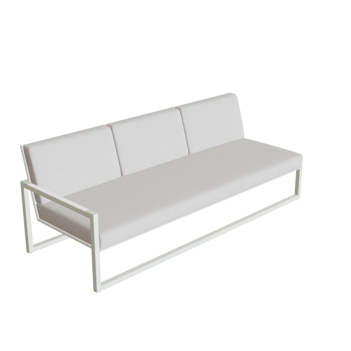 Royal Botania Ninix Lounge Dreisitzer 240RT rechts, Gestell weiß, Batyline weiß (white)