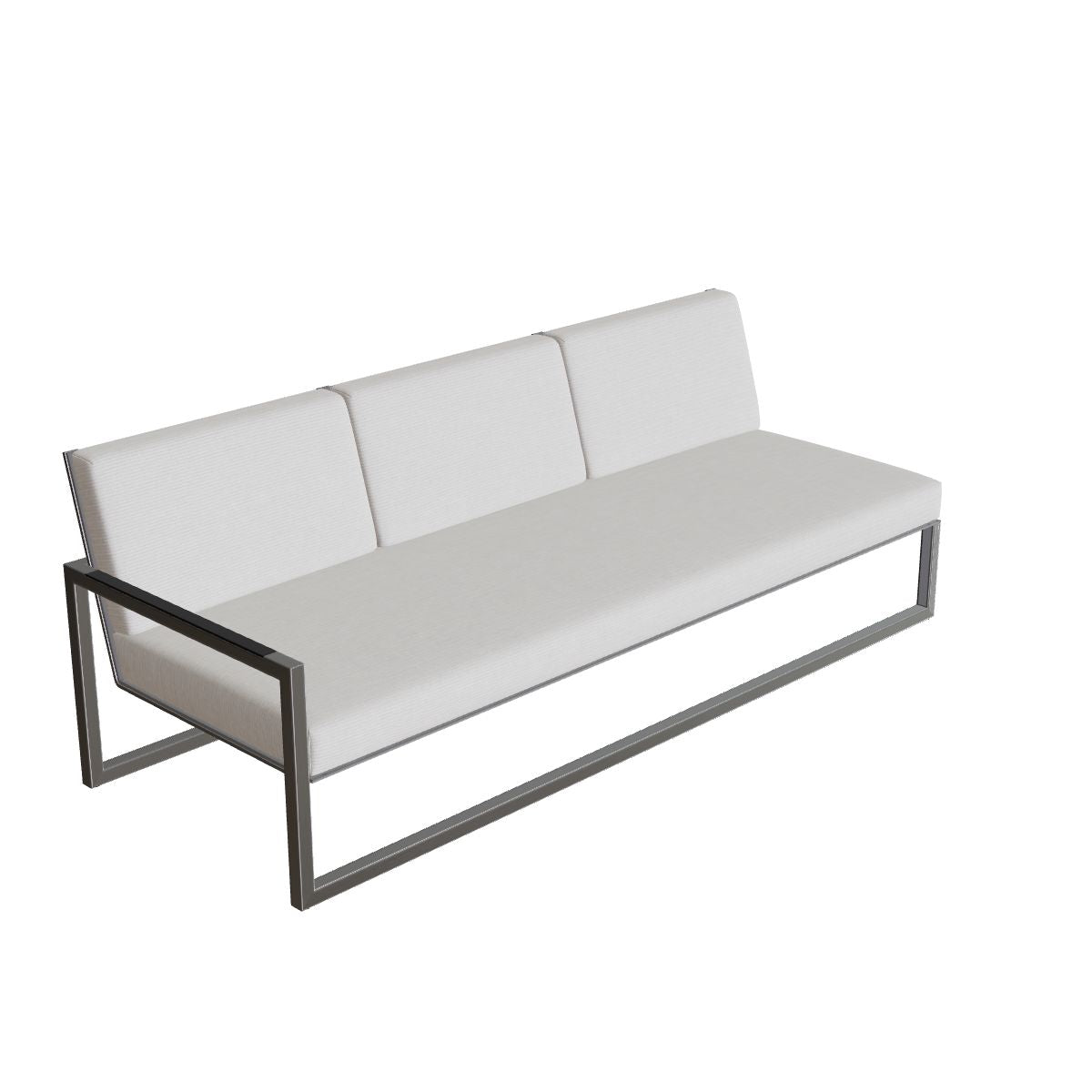 Royal Botania Ninix Lounge Dreisitzer 240RT rechts, Edelstahl gebürstet, Batyline schwarz (black)