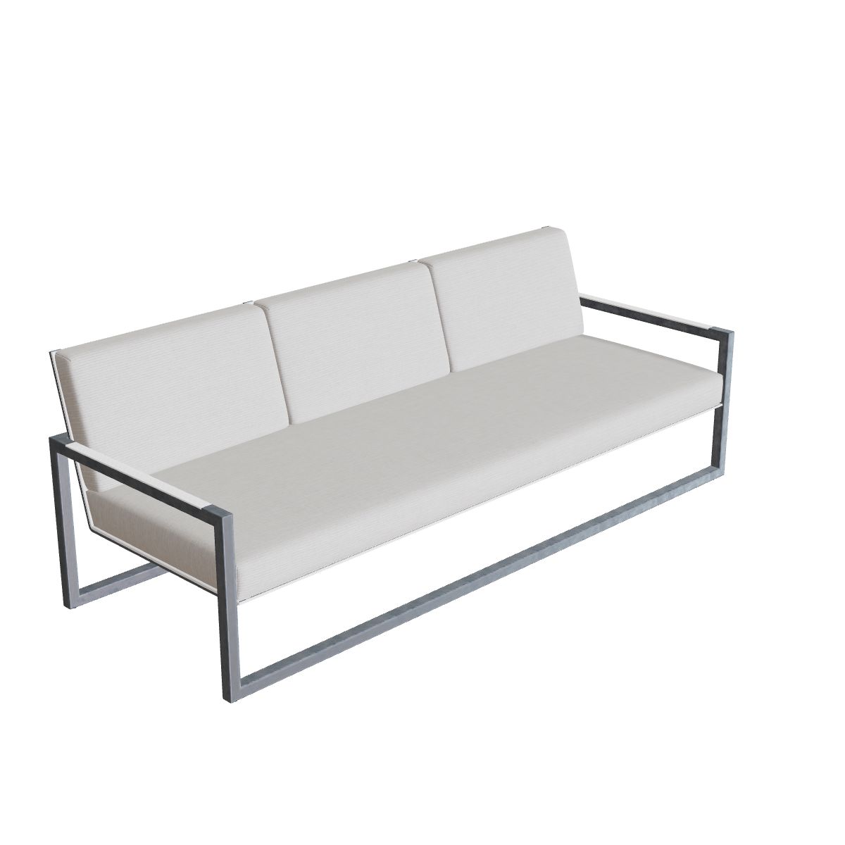 Royal Botania Ninix Lounge Sofa 240T, Edelstahl elektropoliert, Batyline weiß (white)