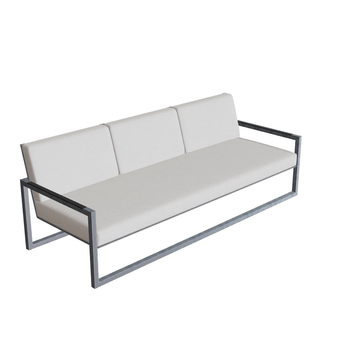 Royal Botania Ninix Lounge Sofa 240T, Edelstahl elektropoliert, Batyline schwarz (black)