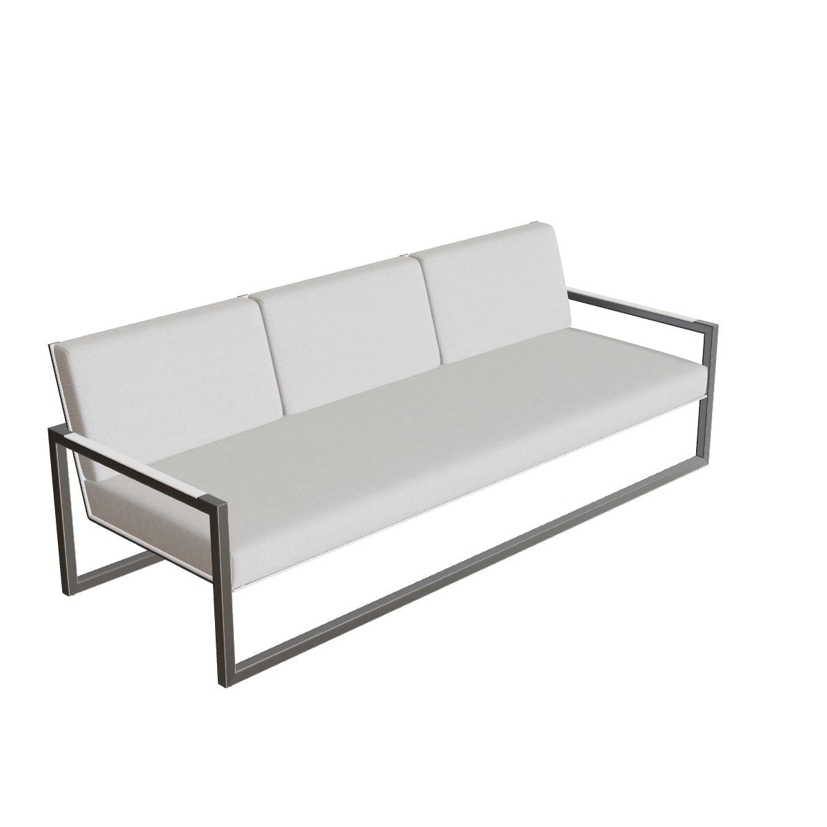 Royal Botania Ninix Lounge Sofa 240T, Edelstahl gebürstet, Batyline weiß (white)