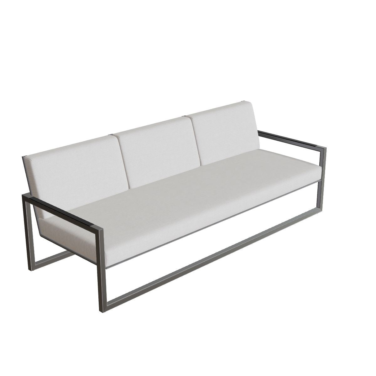 Royal Botania Ninix Lounge Sofa 240T, Edelstahl gebürstet, Batyline schwarz (black)