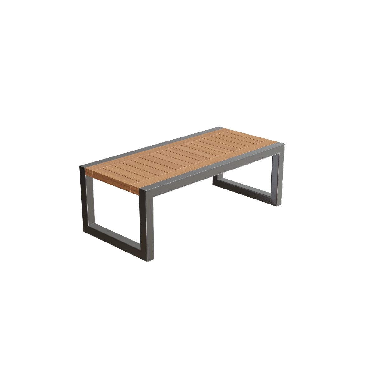 Royal Botania Ninix Lounge Tisch 40T, Gestell Edelstahl gebürstet, Teak