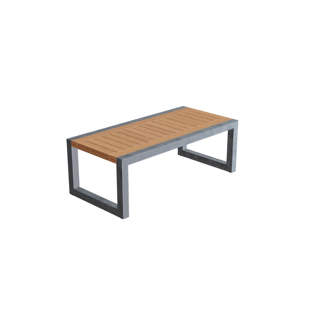 Royal Botania Ninix Lounge Tisch 40T, Gestell Edelstahl elektropoliert, Teak