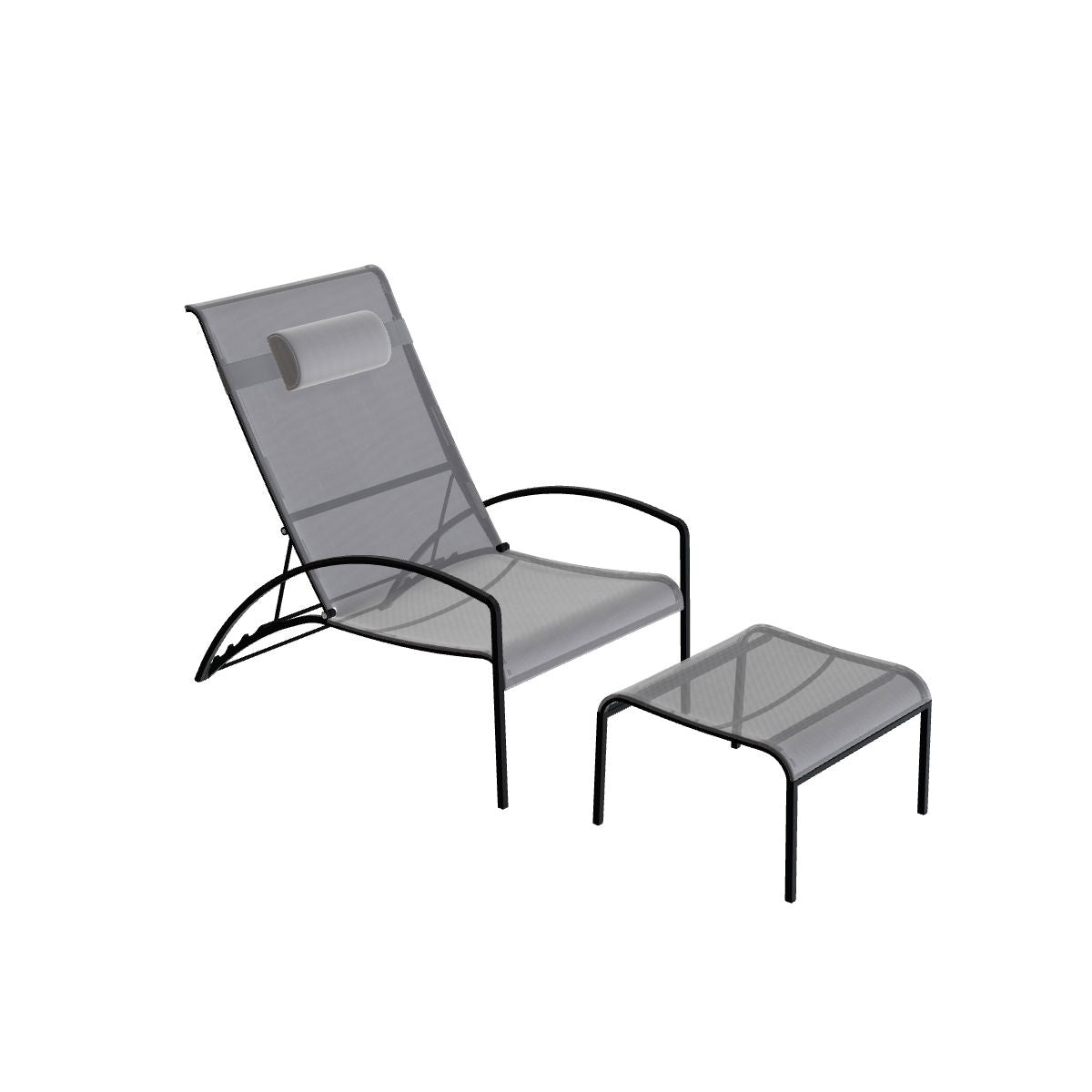 Royal Botania QT Sonnenliege, Gestell anthrazit, Batyline schwarz (black)