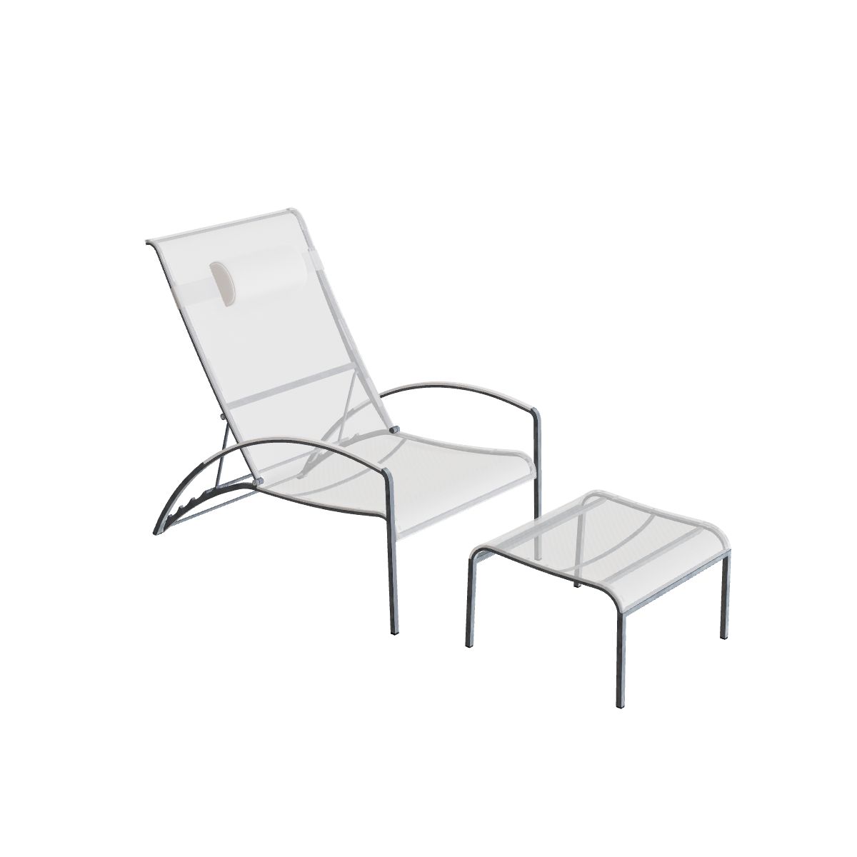 Royal Botania QT Sonnenliege, Edelstahl elektropoliert, Batyline weiß (white)