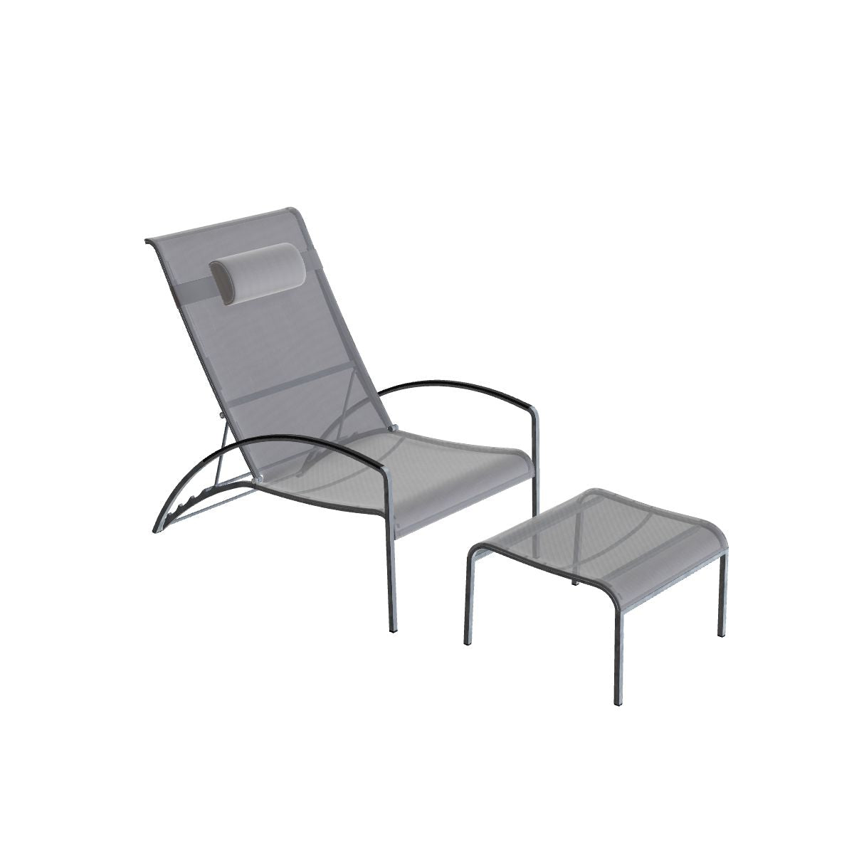 Royal Botania QT Sonnenliege, Edelstahl elektropoliert, Batyline schwarz (black)