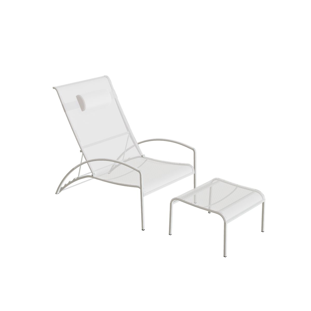 Royal Botania QT Sonnenliege, Gestell weiß, Batyline weiß (white)