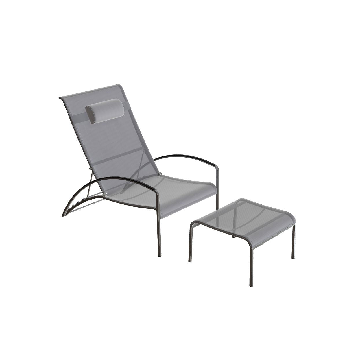 Royal Botania QT Sonnenliege, Edelstahl gebürstet, Batyline schwarz (black)