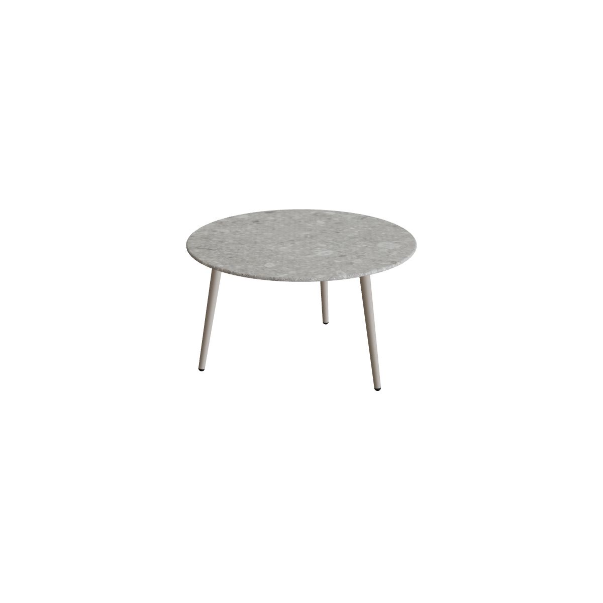 Royal Botania Styletto Beistelltisch 60 cm, Alu pebble, Keramik grau gemustert (Ceppo Dolomitica)