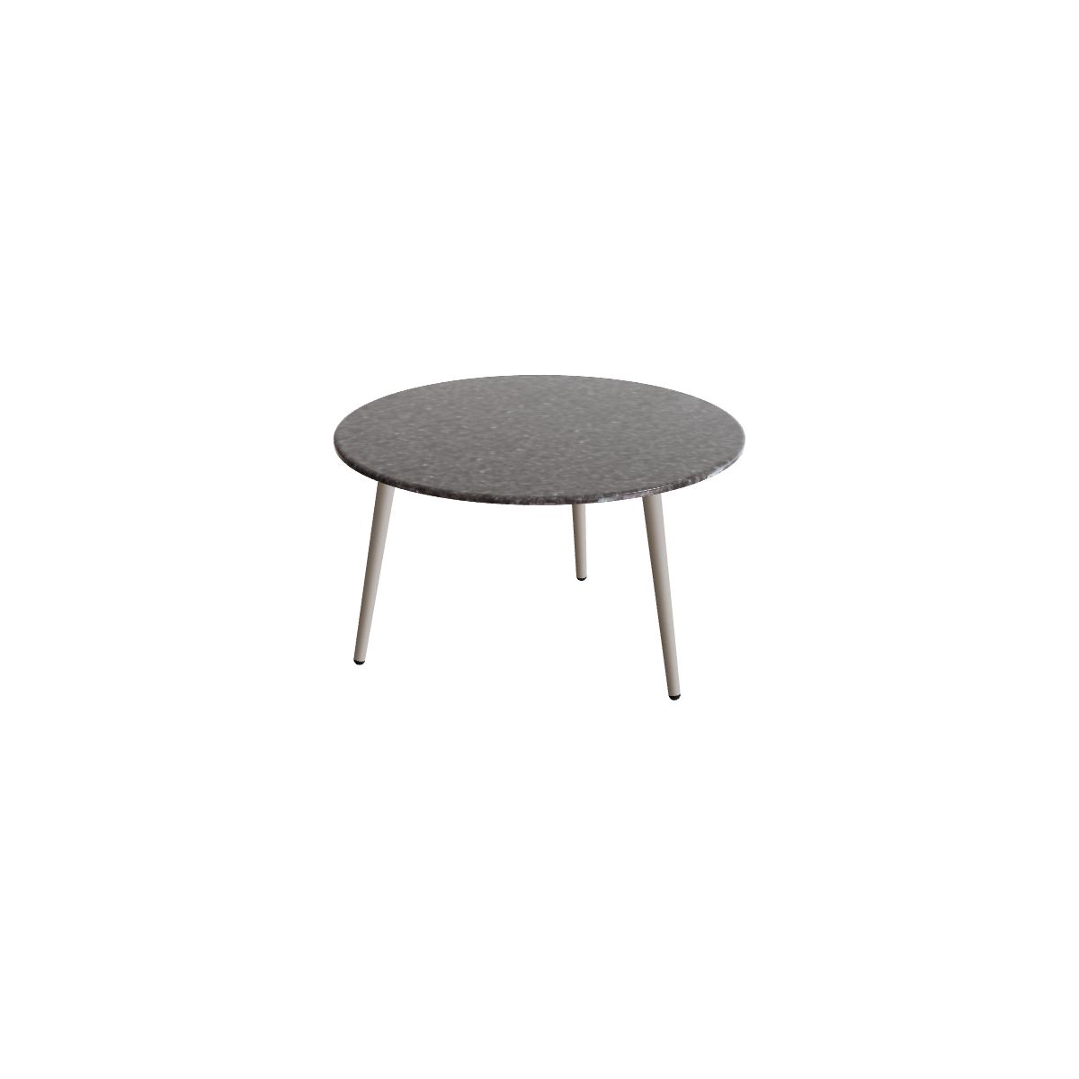 Royal Botania Styletto Beistelltisch 60 cm mit Lavasteinplatte, Alu pebble, Lavastein emailliert dusk