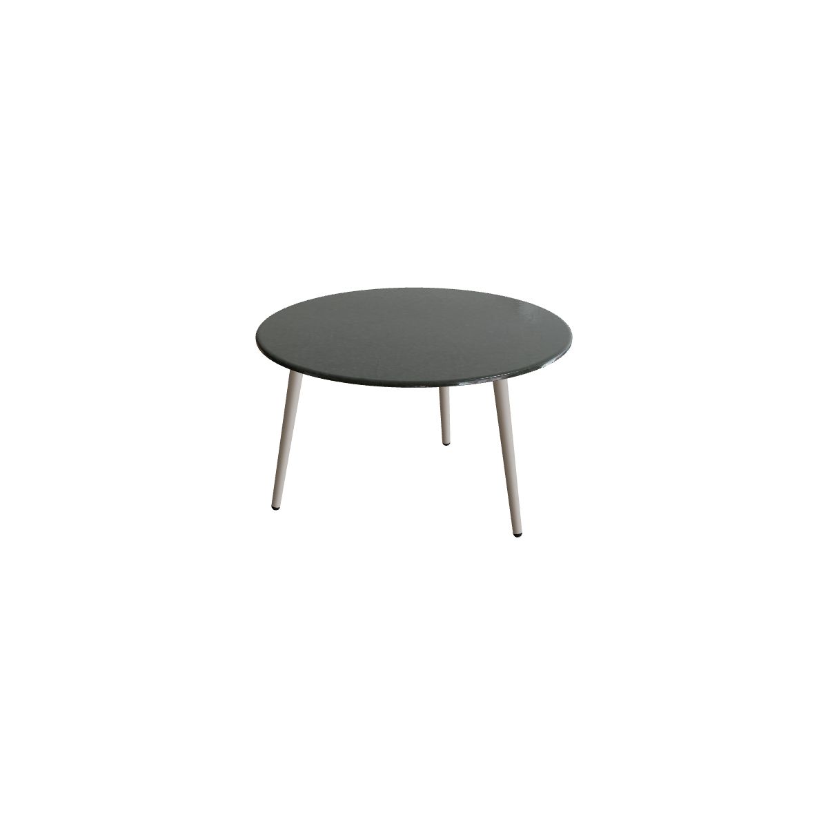 Royal Botania Styletto Beistelltisch 60 cm mit Lavasteinplatte, Alu pebble, Lavastein emailliert slate