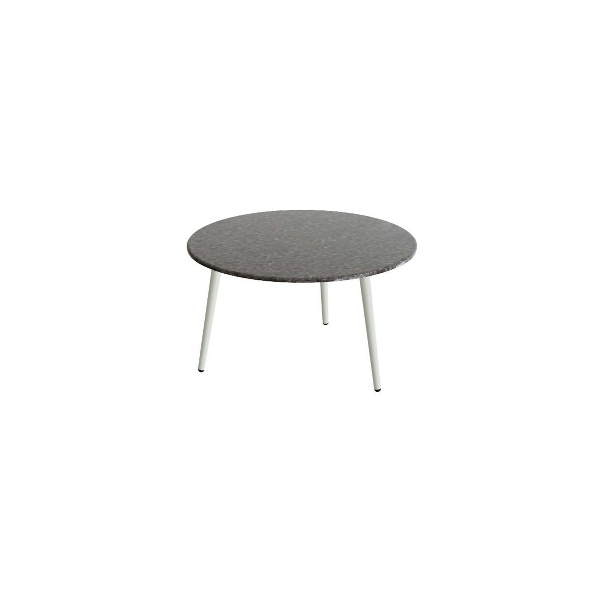 Royal Botania Styletto Beistelltisch 60 cm mit Lavasteinplatte – Alu weiß · Lavastein emailliert dusk