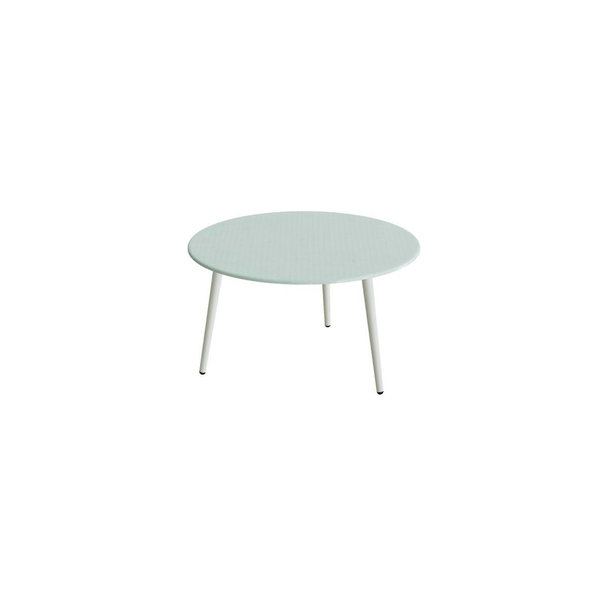 Royal Botania Styletto Beistelltisch 60 cm mit Lavasteinplatte – Alu weiß · Lavastein emailliert jade