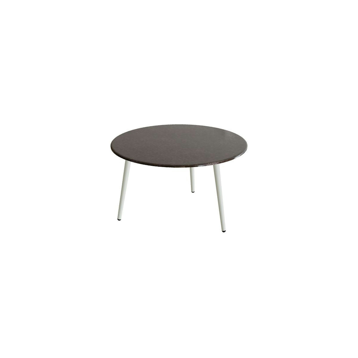 Royal Botania Styletto Beistelltisch 60 cm mit Lavasteinplatte – Alu weiß · Lavastein emailliert lava
