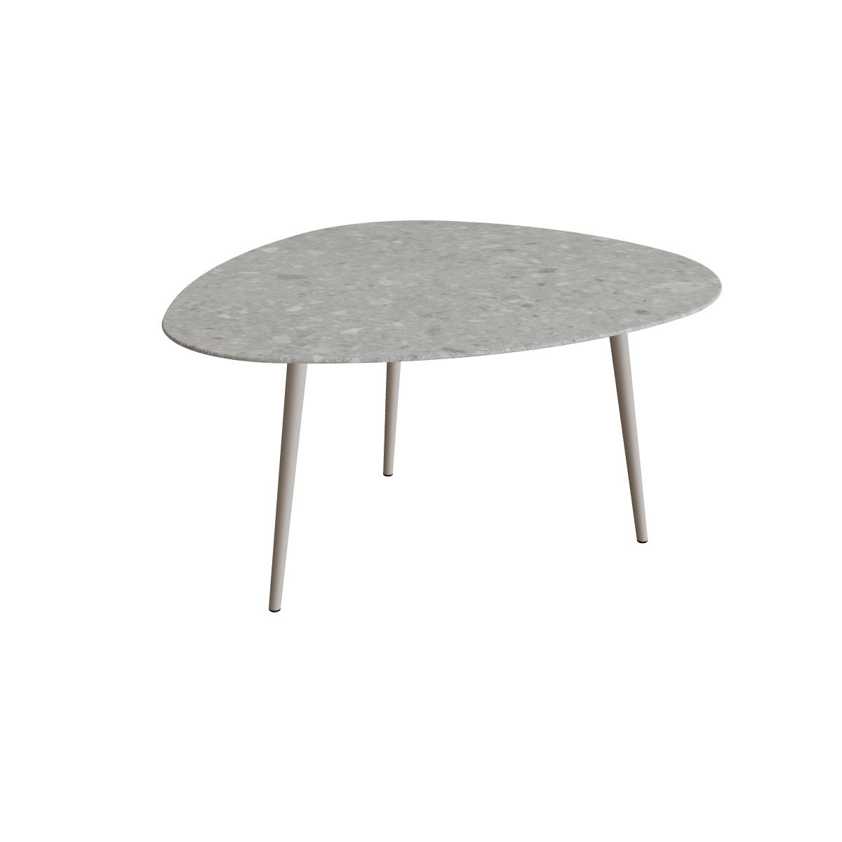 Royal Botania Styletto Esstisch Plektrum 150 cm, Alu pebble, Keramik grau gemustert (Ceppo Dolomitica)