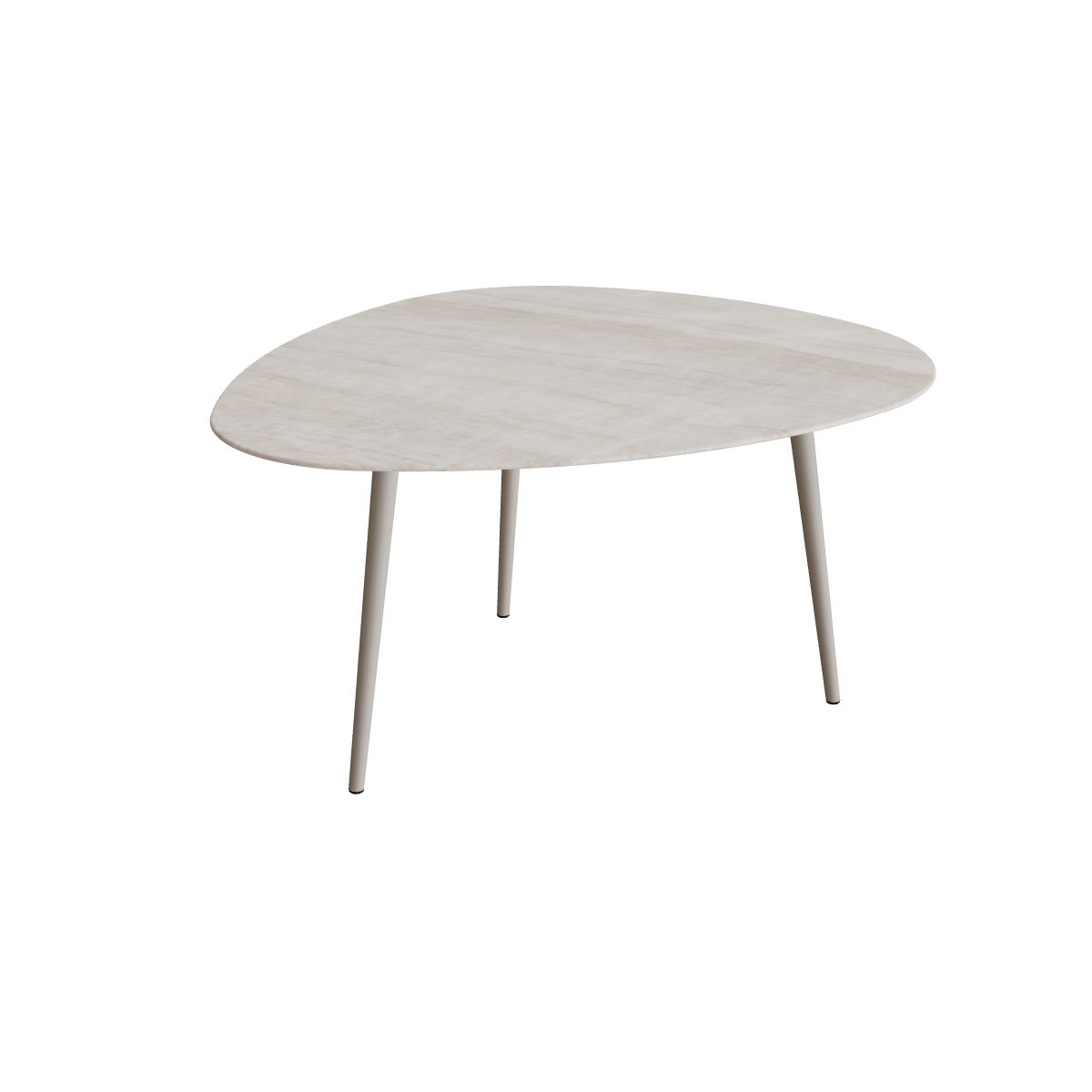 Royal Botania Styletto Esstisch Plektrum 150 cm, Alu pebble, Keramik grau-braun geädert (Strato Quartz)