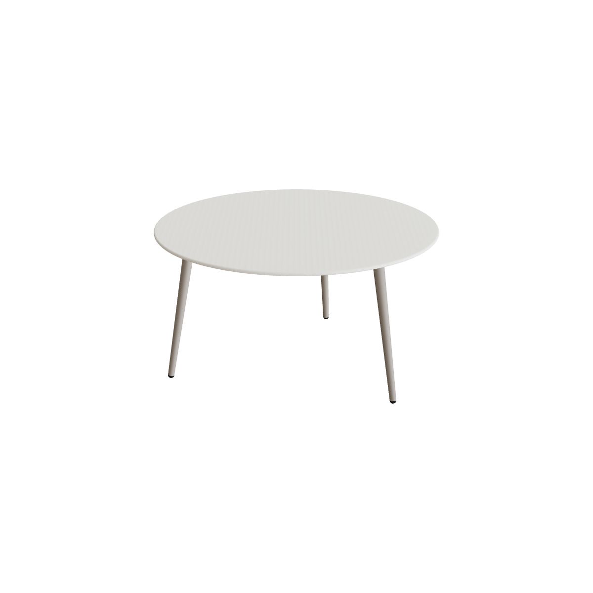 Royal Botania Styletto Beistelltisch 75 cm, Alu pebble, Keramik weiß (white)