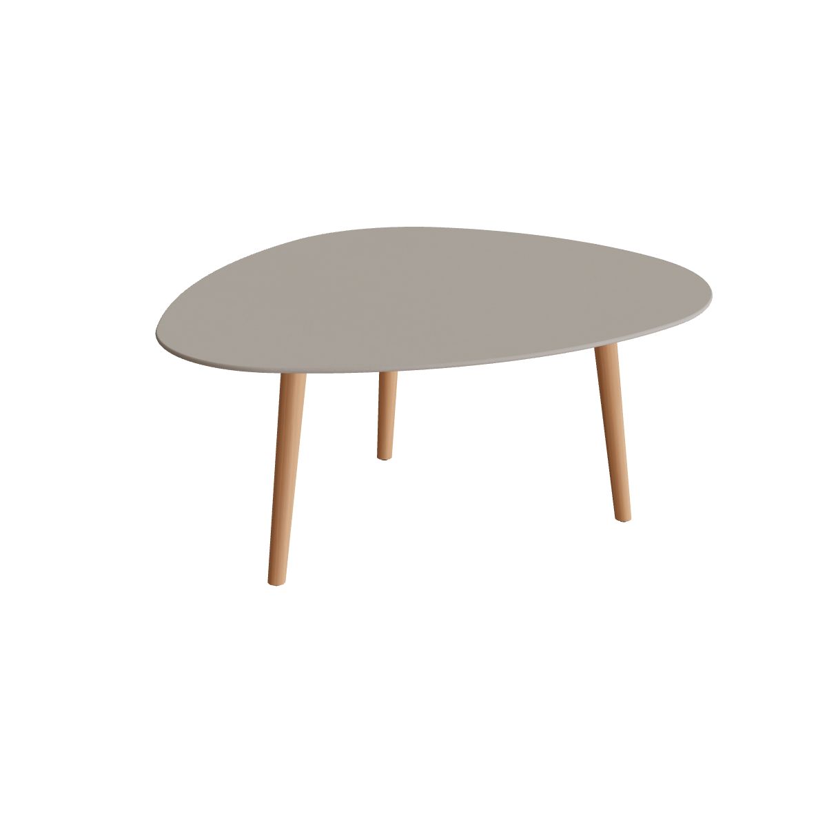 Royal Botania Styletto Low-Dining-Tisch Plektrum 150 cm, Teakbeine, Keramik perlgrau (Pearl Grey)