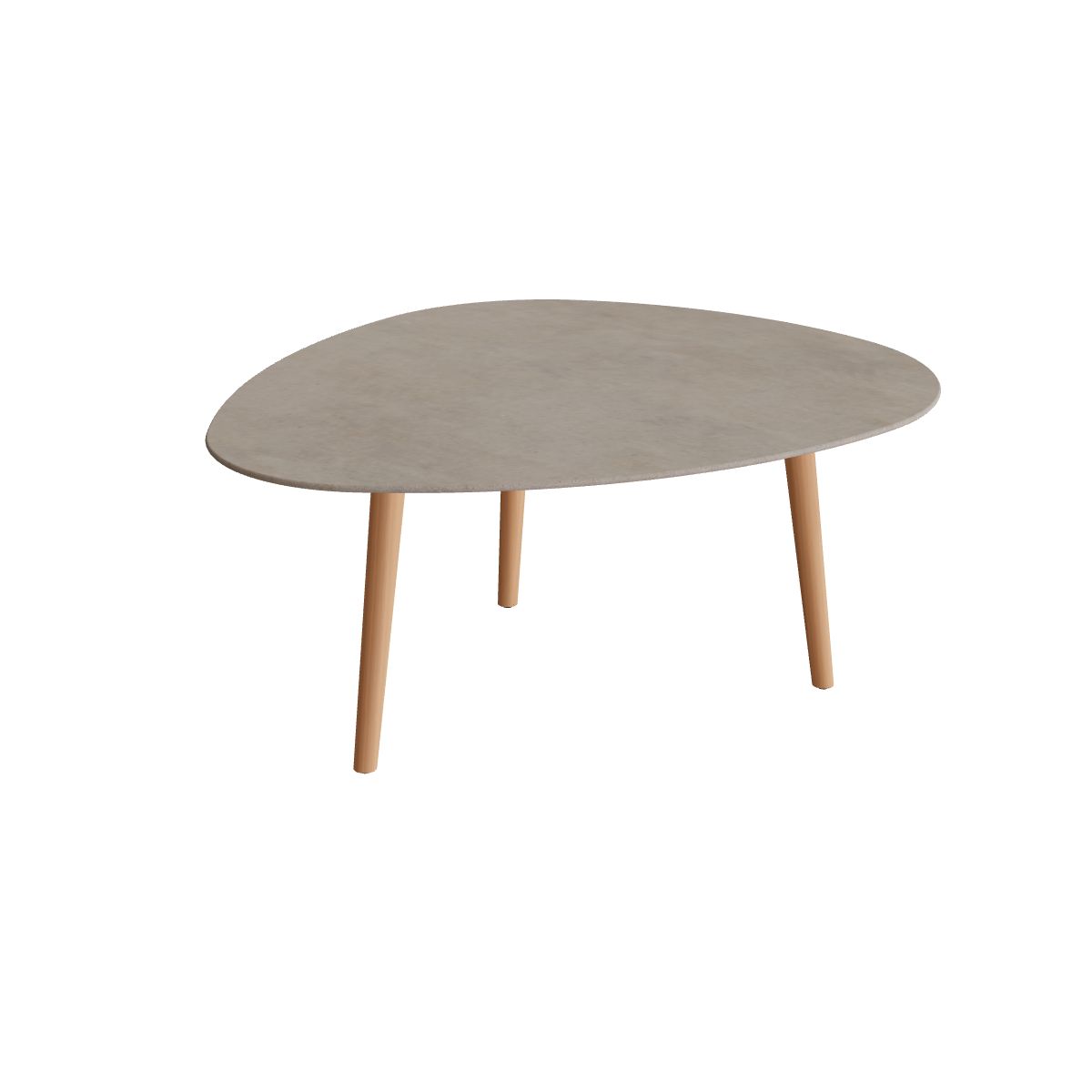 Royal Botania Styletto Low-Dining-Tisch Plektrum 150 cm, Teakbeine, Keramik graubraun (Terra Sabbia)