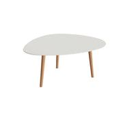 Royal Botania Styletto Low-Dining-Tisch Plektrum 150 cm, Teakbeine, Keramik weiß (white)