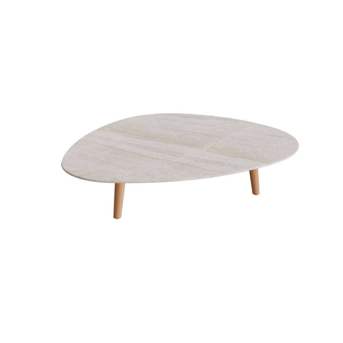 Royal Botania Styletto Loungetisch niedrig Plektrum 150 cm, Teakbeine, Keramik grau-braun geädert (Strato Quartz)