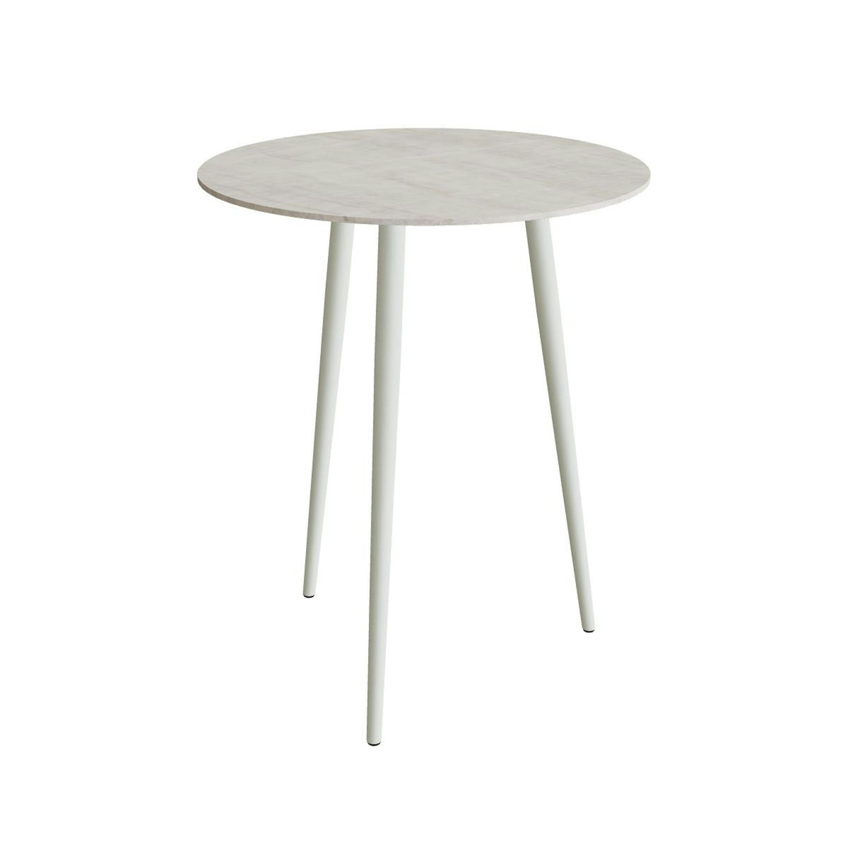Royal Botania Styletto Bartisch rund 90 cm – Alu weiß · Keramik grau-braun geädert (Strato Quartz)