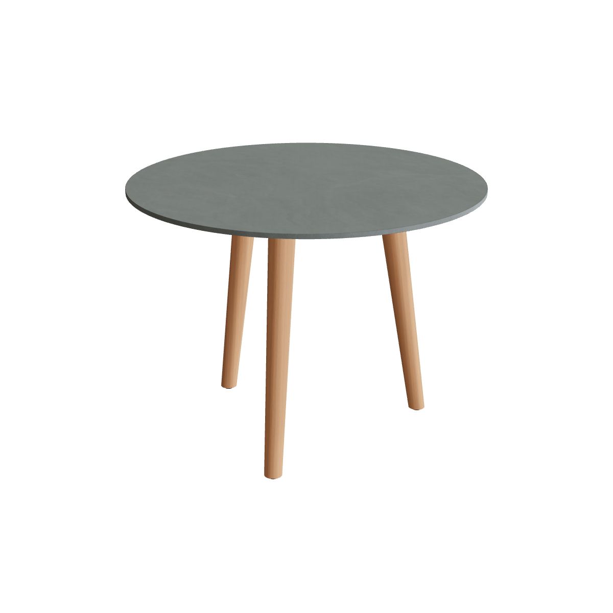 Royal Botania Styletto Low-Dining-Tisch rund 90 cm, Teakbeine, Keramik steingrün (Verdezza Amazon)