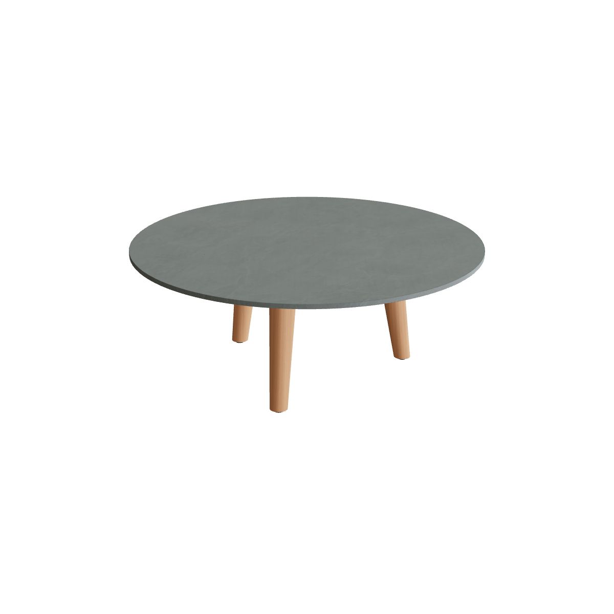 Royal Botania Styletto Loungetisch niedrig rund 90 cm, Teakbeine, Keramik steingrün (Verdezza Amazon)