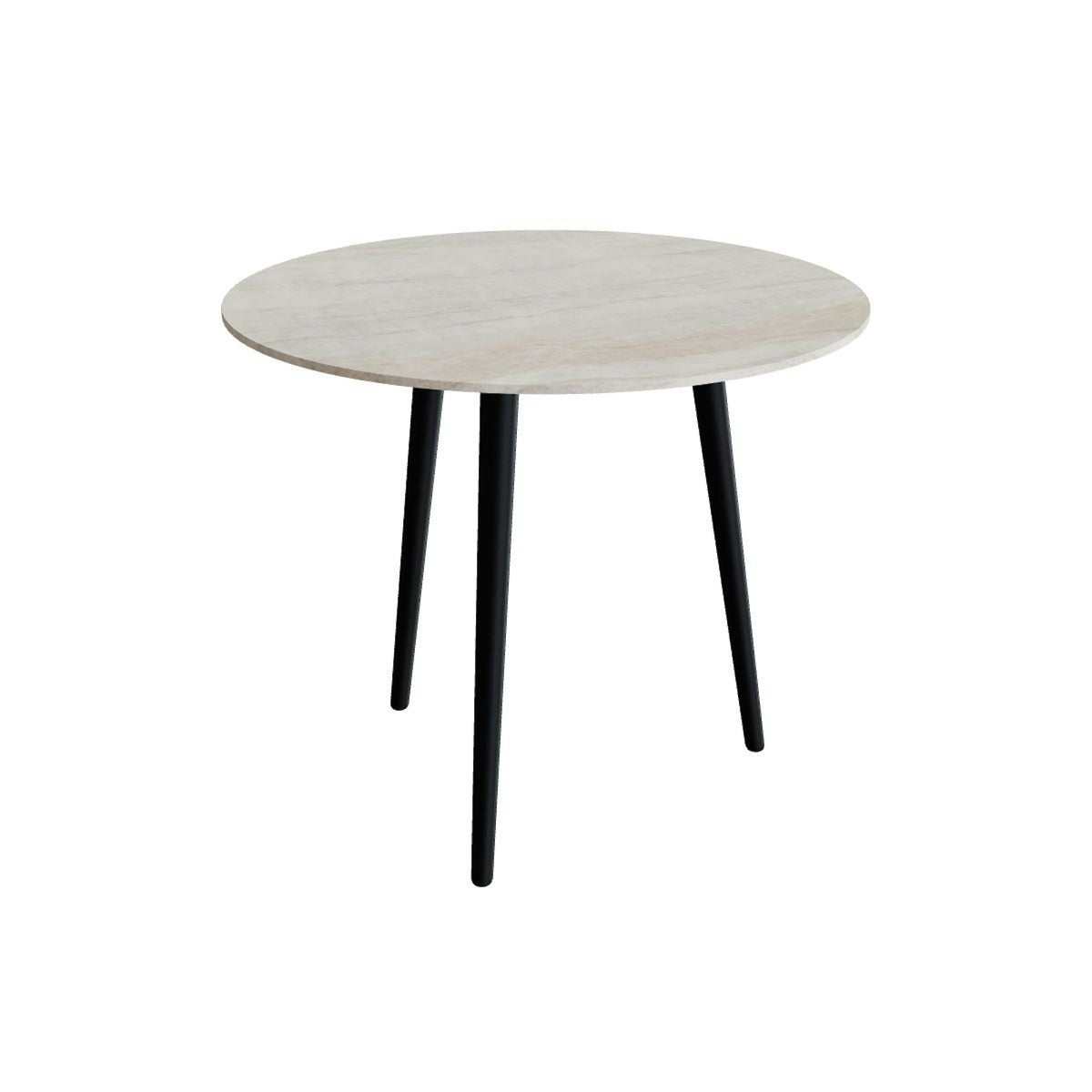 Royal Botania Styletto Esstisch rund 90 cm – Alu anthrazit · Keramik grau-braun geädert (Strato Quartz)