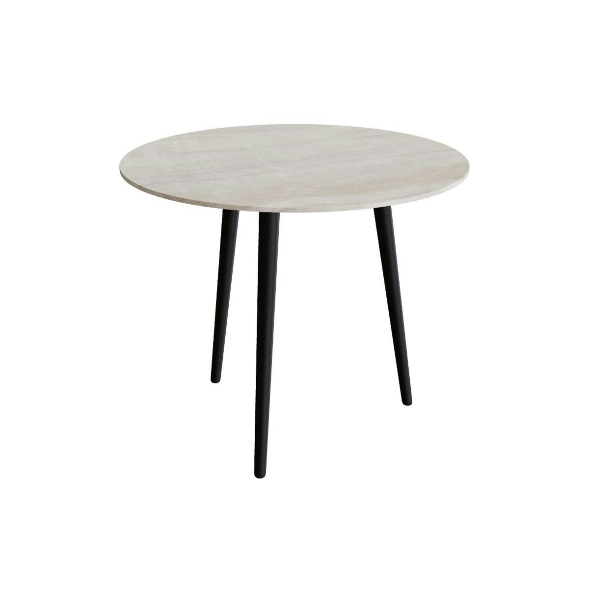 Royal Botania Styletto Esstisch rund 90 cm – Alu bronze · Keramik grau-braun geädert (Strato Quartz)
