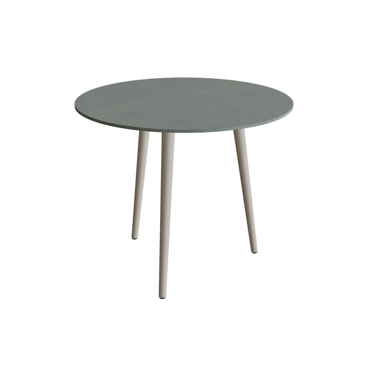 Royal Botania Styletto Esstisch rund 90 cm – Alu pebble · Keramik steingrün (Verdezza Amazon)