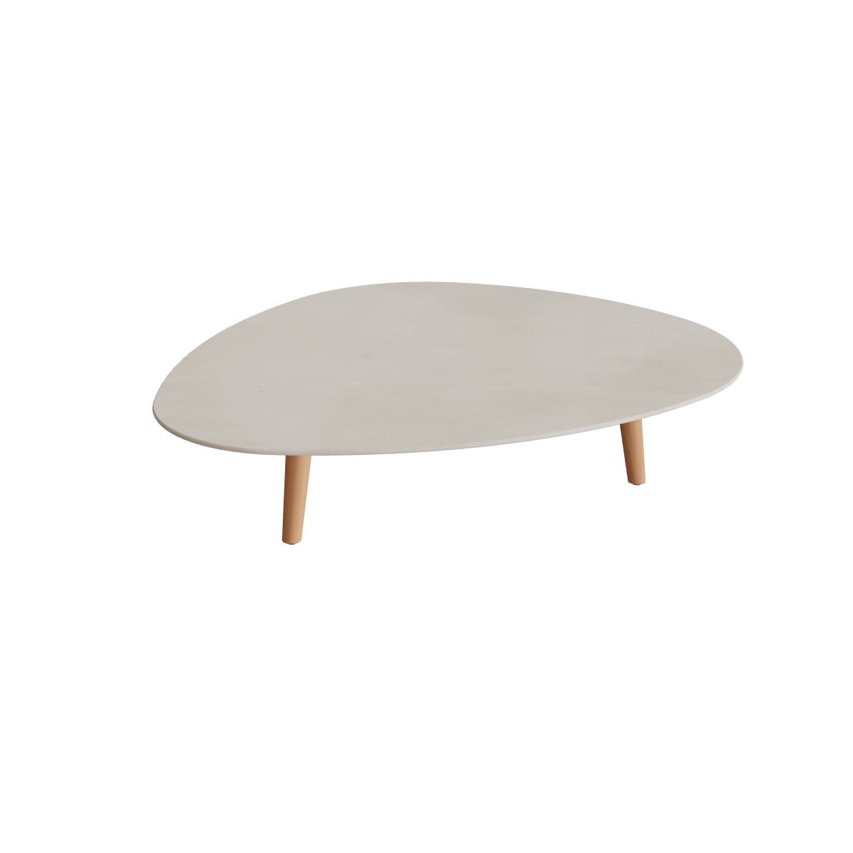 Royal Botania Styletto Loungetisch niedrig Plektrum 150 cm, Teakbeine, Keramik zementgrau (Cemento Luminoso)