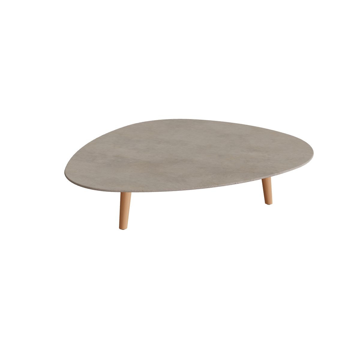 Royal Botania Styletto Loungetisch niedrig Plektrum 150 cm, Teakbeine, Keramik graubraun (Terra Sabbia)