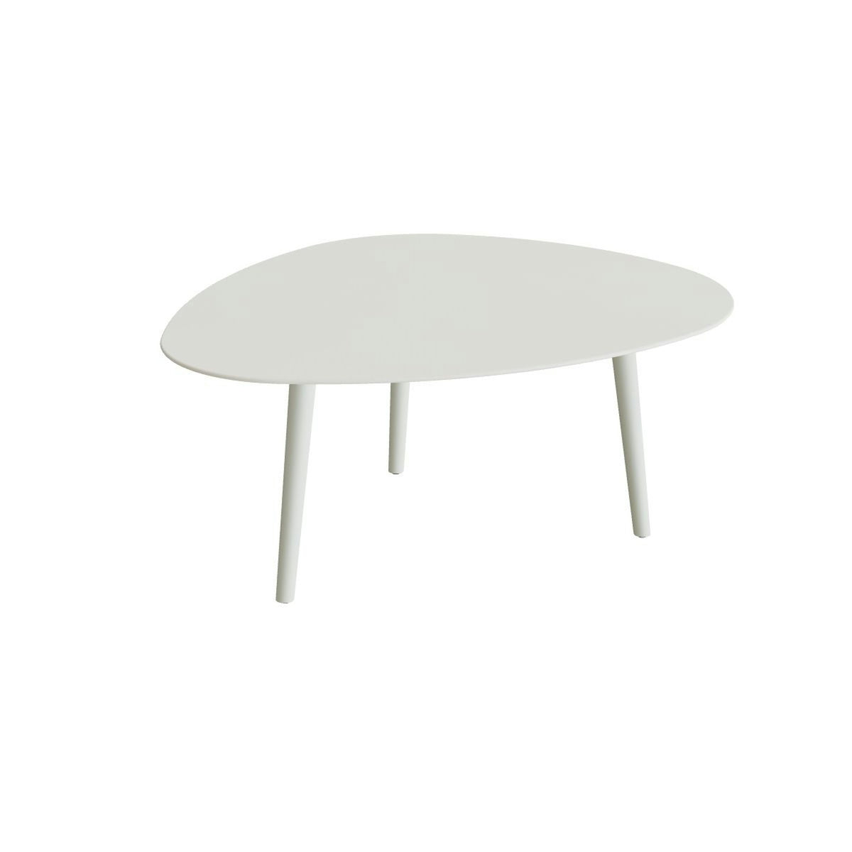 Royal Botania Styletto Loungetisch niedrig Plektrum 150 cm – Alu weiß · Keramik weiß (white)
