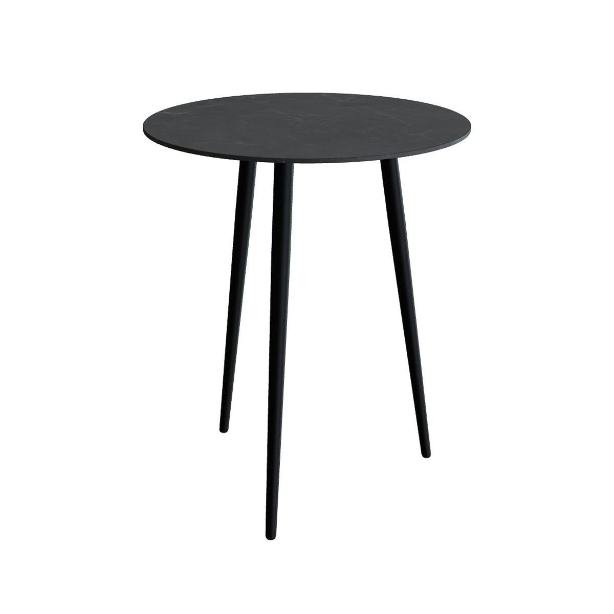 Royal Botania Styletto Bartisch rund 90 cm – Alu anthrazit · Keramik schwarz geädert (Nero Marquina)