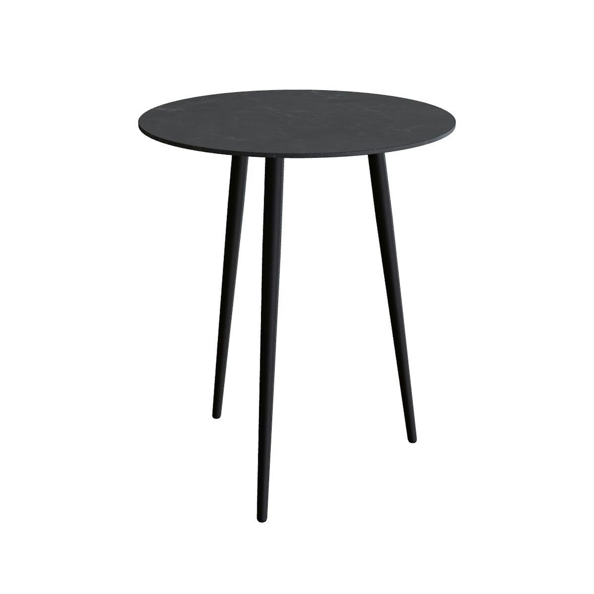 Royal Botania Styletto Bartisch rund 90 cm – Alu bronze · Keramik schwarz geädert (Nero Marquina)