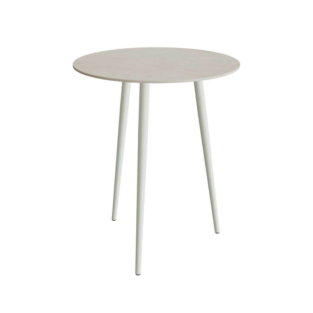 Royal Botania Styletto Bartisch rund 90 cm – Alu weiß · Keramik zementgrau (Cemento Luminoso)