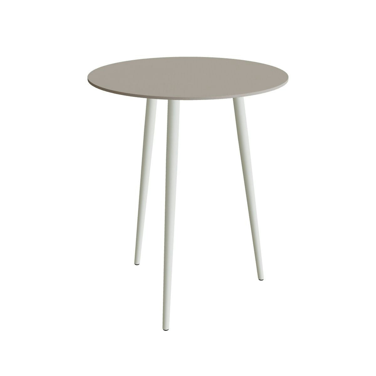 Royal Botania Styletto Bartisch rund 90 cm – Alu weiß · Keramik perlgrau (Pearl Grey)