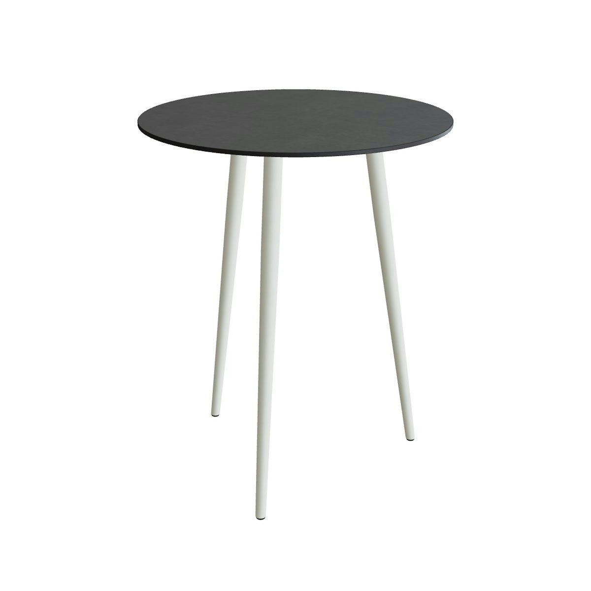 Royal Botania Styletto Bartisch rund 90 cm – Alu weiß · Keramik schwarz (black)